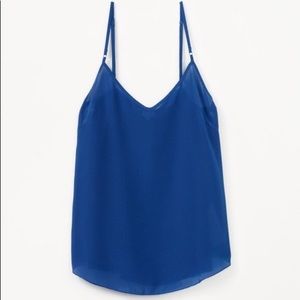Aritzia Wilfred Blue Silk Camisole